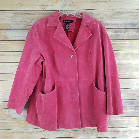 Dialogue Jackets & Blazers - Dialogue Pink Suede Leather Jacket